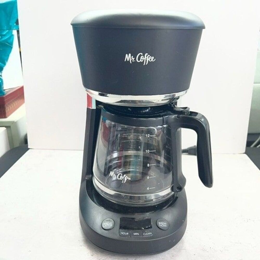 Mr. Coffee 12-Cup Programmable Coffee Maker Black Stainless Steel Drip Machine